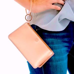 Oventure Leather Baby Big O Wristlet Rose Gold Bag